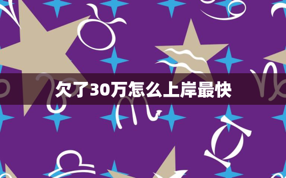 欠了30万怎么上岸最快，24小时私人借钱