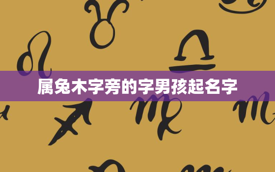 属兔木字旁的字男孩起名字，属兔木字旁的字男孩起名字大全