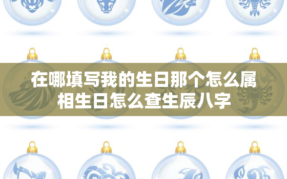 在哪填写我的生日那个怎么属相生日怎么查生辰八字，如何查生日对应的金木水火土