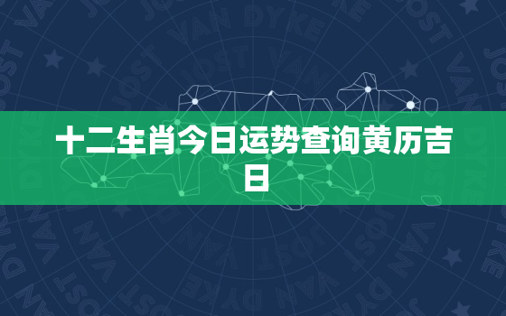 十二生肖今日运势查询黄历吉日，十二生肖今日运势查询卜易