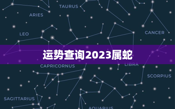 运势查询2023属蛇，属蛇运势2023年运势