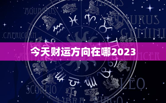 今天财运方向在哪2023，今天财运方向在哪一边