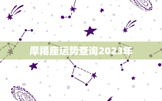 摩羯座运势查询2023年，摩羯座男2023年全年运势详解