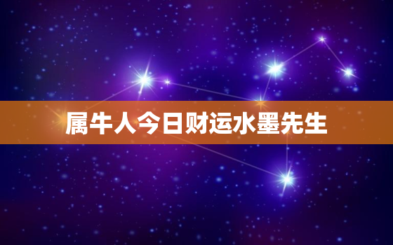 属牛人今日财运水墨先生，属牛人今日财运水墨先生运势