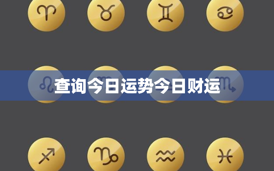 查询今日运势今日财运，今日运势查询 今日运程