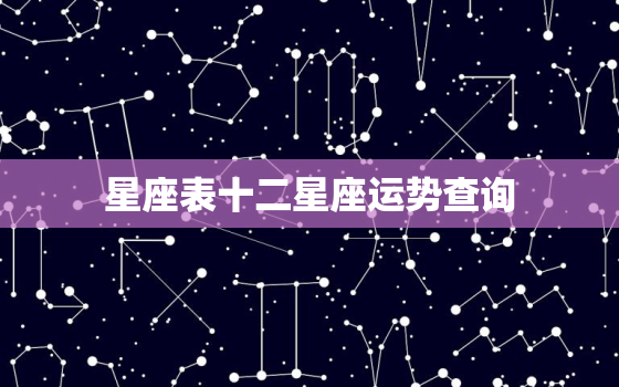 星座表十二星座运势查询，星座表十二星座表运势