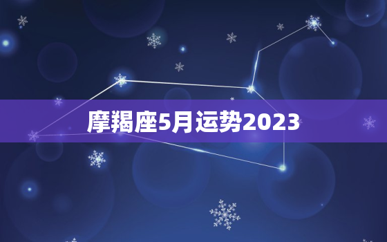 摩羯座5月运势2023，摩羯座5月运势2023年