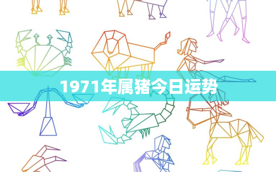 1971年属猪今日运势，1971年属猪今日运势查询