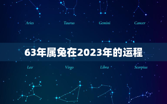 63年属兔在2023年的运程，1963年属兔人2023年运势男命