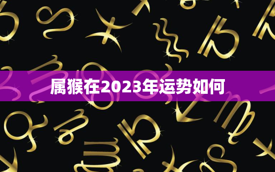 属猴在2023年运势如何，属猴人在2023年的运势如何