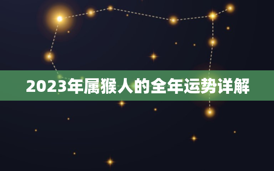 2023年属猴人的全年运势详解，80年猴在2023年运气如何