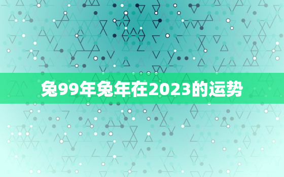 兔99年兔年在2023的运势，1999年属兔2023年运势