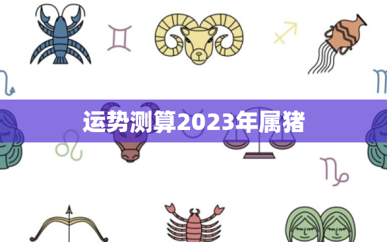 运势测算2023年属猪，2023年属猪人运气