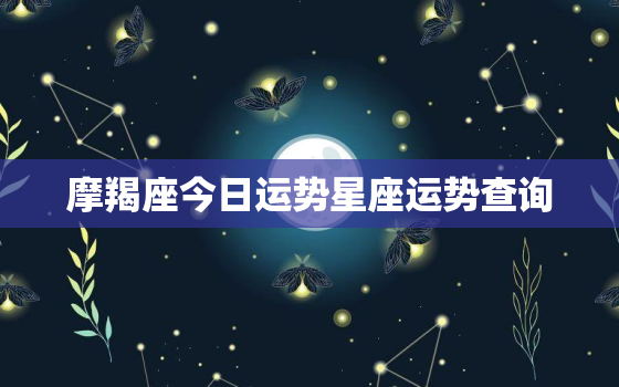 摩羯座今日运势星座运势查询，摩羯座今日运势查询水墨先生