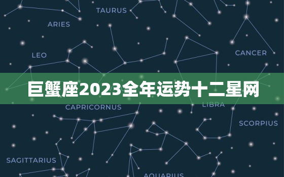 巨蟹座2023全年运势十二星网，巨蟹座2023年每月运势