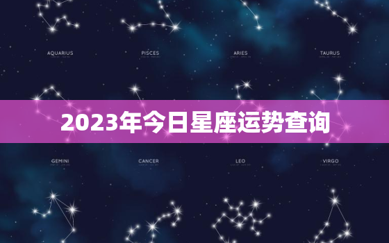 2023年今日星座运势查询，2023星座运势大解析