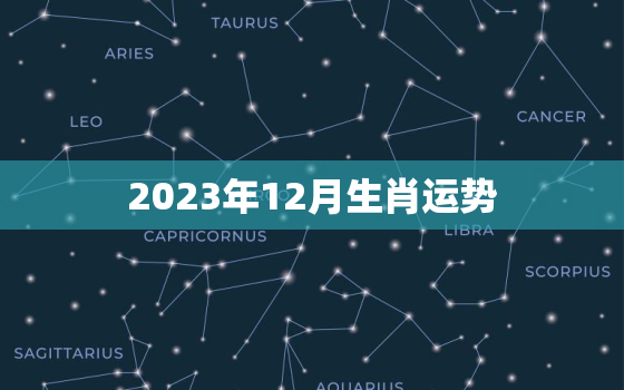 2023年12月生肖运势，2023年12生肖运势