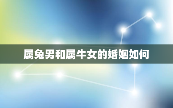 属兔男和属牛女的婚姻如何，女牛男兔结婚的下场