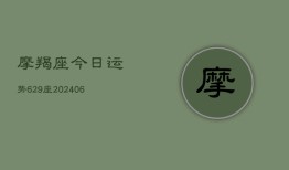 摩羯座今日运势629座(20240615)