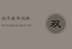 双子座幸运数字今日运势，双子座今日幸运数字运势