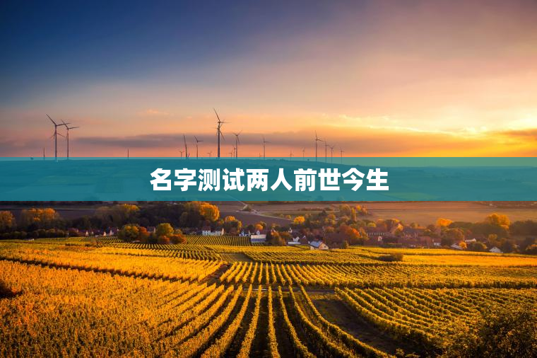 名字测试两人前世今生，名字测两个人前世关系